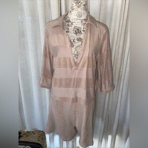 New FREE PEOPLE FP BEACH Greta Romper Women’s Sz L Cover Up Tan Terry Summer